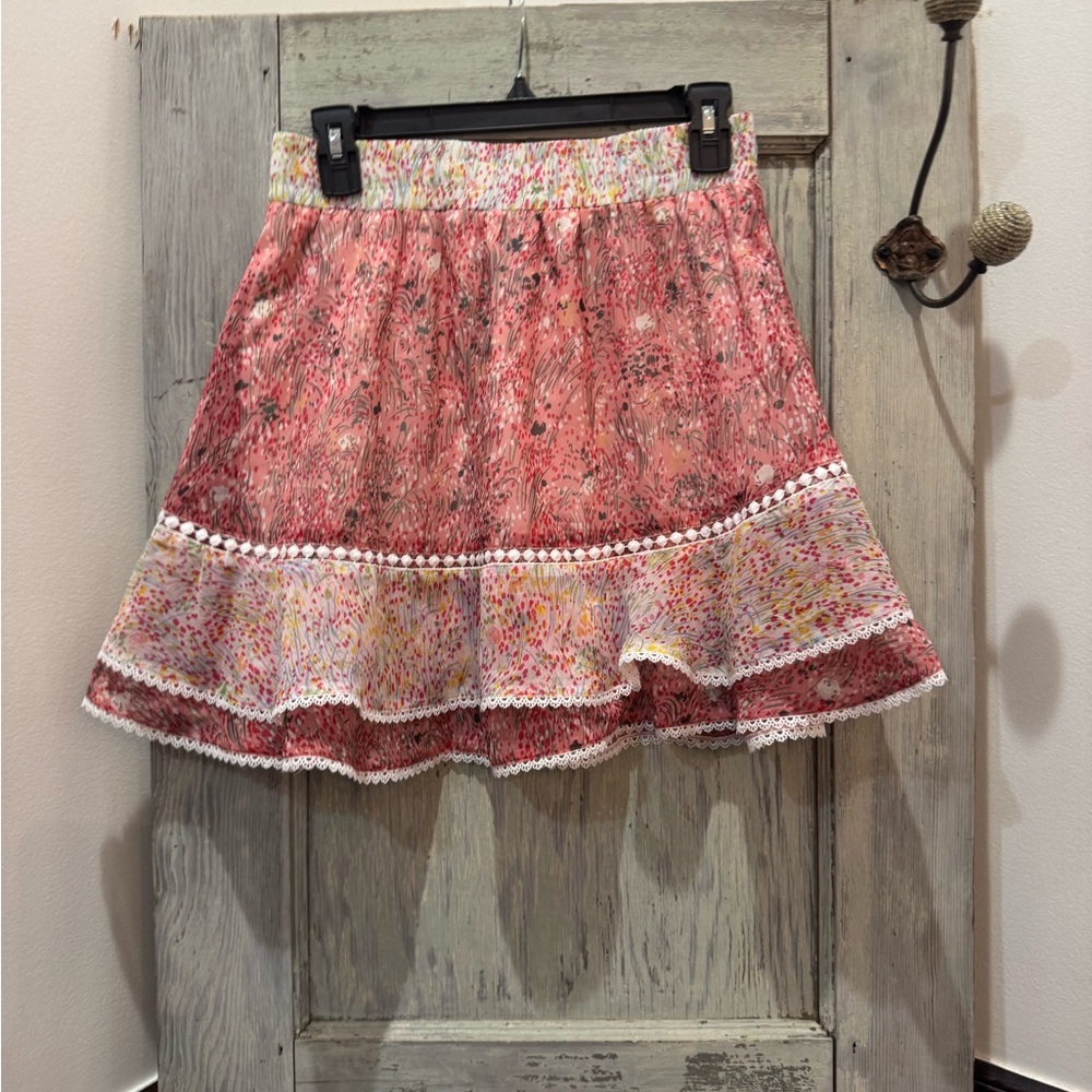BTFL-Life Boho mini skirt multi fabric size medium NWT